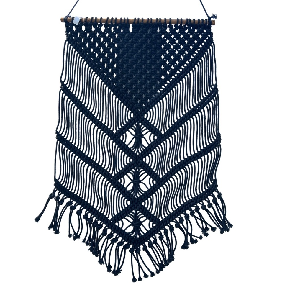 Handmade Black Macrame Wall Hanging